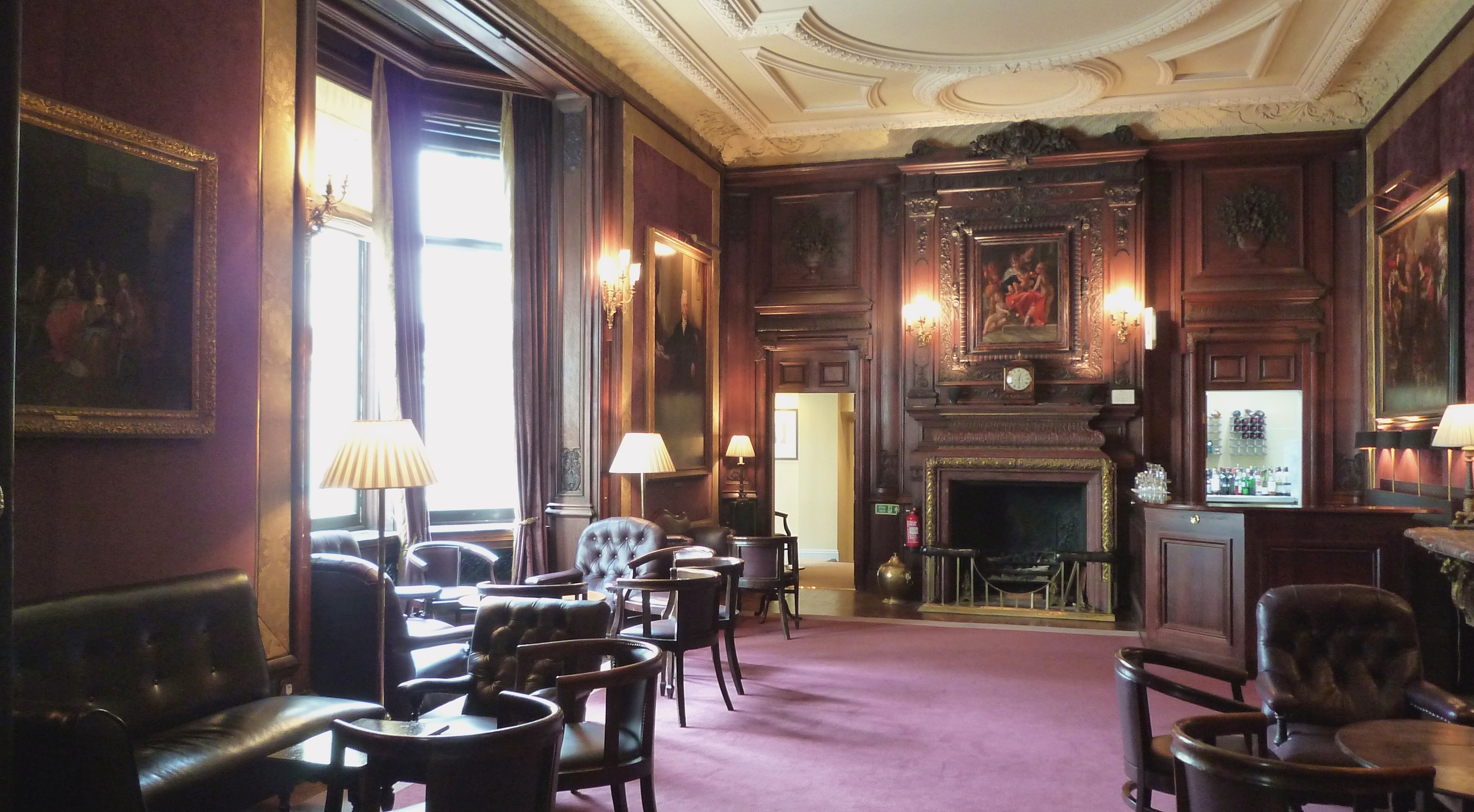 panelled clubroom